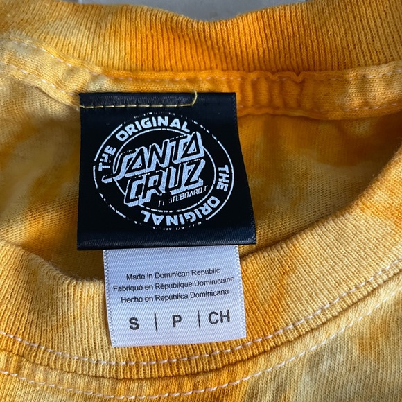 Santa Cruz yellow tie dye shirt - Picture 3 of 3